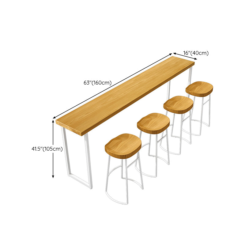 Rectangle Bar Table Bar Height Contemporary Solid Wood Pub Table for Indoor