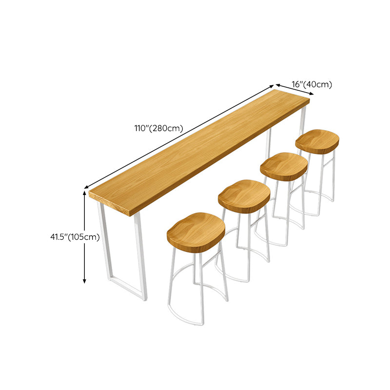 Rectangle Bar Table Bar Height Contemporary Solid Wood Pub Table for Indoor
