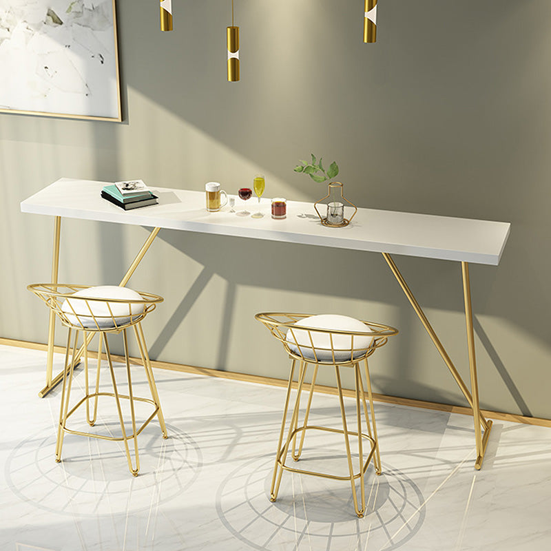 Glam Bar-height Table with Gold Base 41.3-inch Height Table Top Bar Table