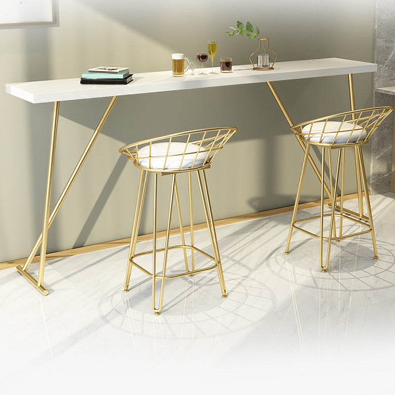 Glam Bar-height Table with Gold Base 41.3-inch Height Table Top Bar Table