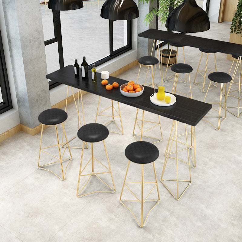 Glam Bar-height Table with Metal Base 41.3-inch Height Table Top Bar Table for Patio