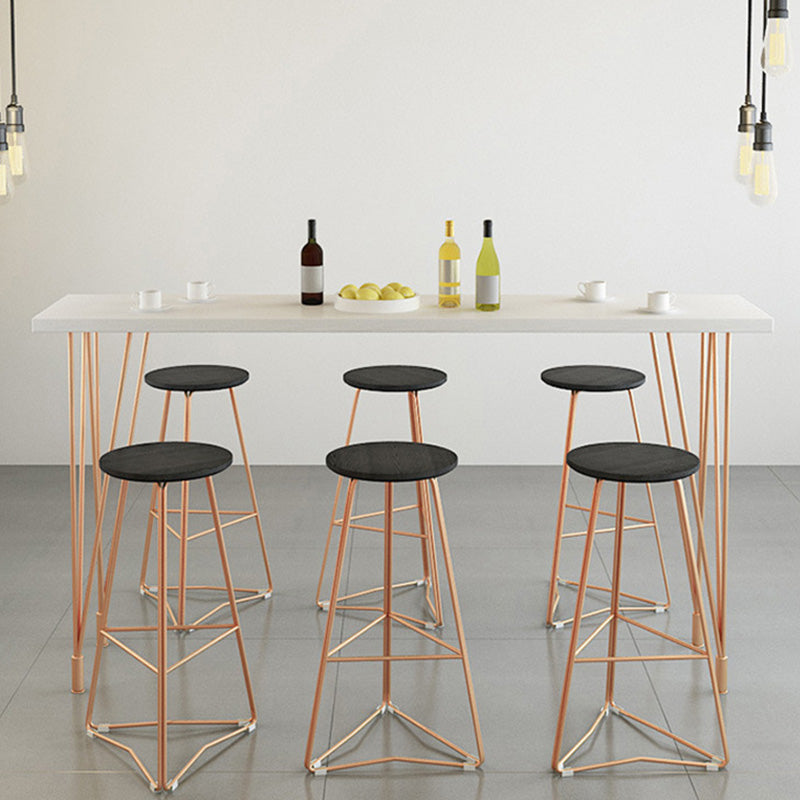 Glam Bar-height Table with Metal Base 41.3-inch Height Table Top Bar Table for Patio