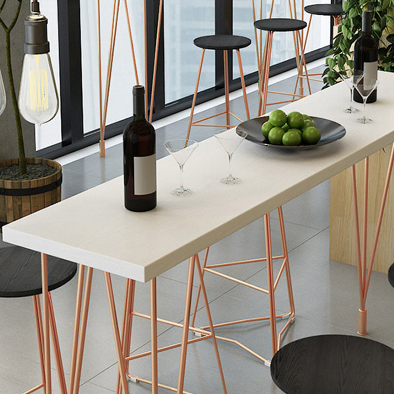 Glam Bar-height Table with Metal Base 41.3-inch Height Table Top Bar Table for Patio