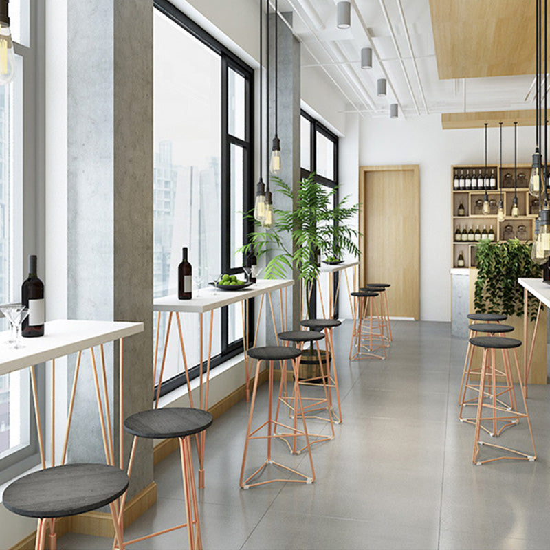 Glam Bar-height Table with Metal Base 41.3-inch Height Table Top Bar Table for Patio