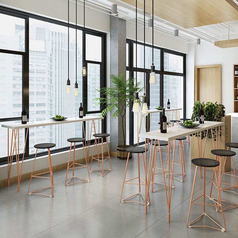 Glam Bar-height Table with Metal Base 41.3-inch Height Table Top Bar Table for Patio