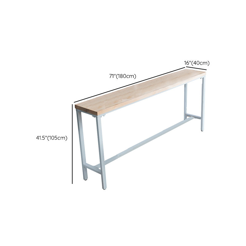 Modern Pub Height Dining Table Wood Top Pub Table for Patio Use