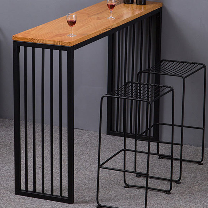 Modern Bar-height Table with Black Base 41.3-inch Height Table for Patio Use