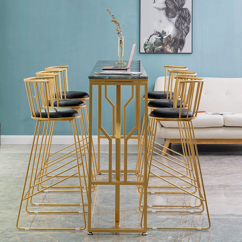Glam Bar-height Table with Gold Legs and Metal Base Bar Table