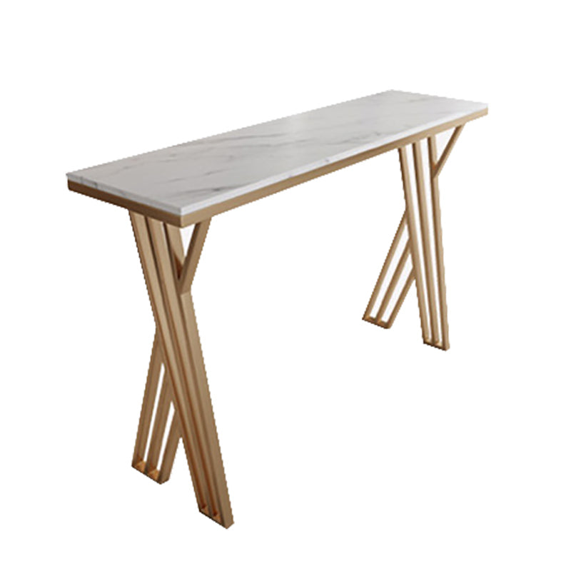 Rectangle Bar Counter Table Glam Style Faux Marble Bar Counter Table for Kitchen