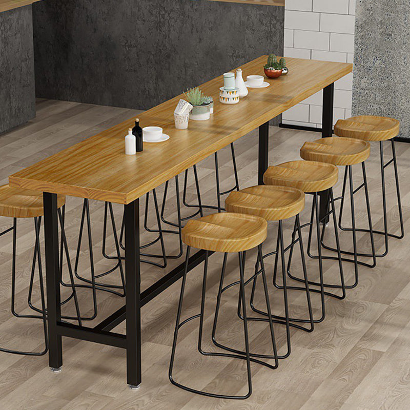 Industrial Rectangle Counter Table Wooden Counter Table for Restaurant