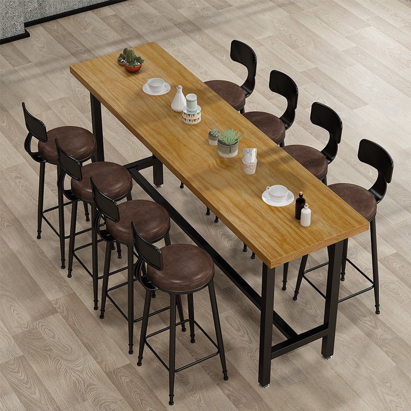 Industrial Rectangle Counter Table Wooden Counter Table for Restaurant