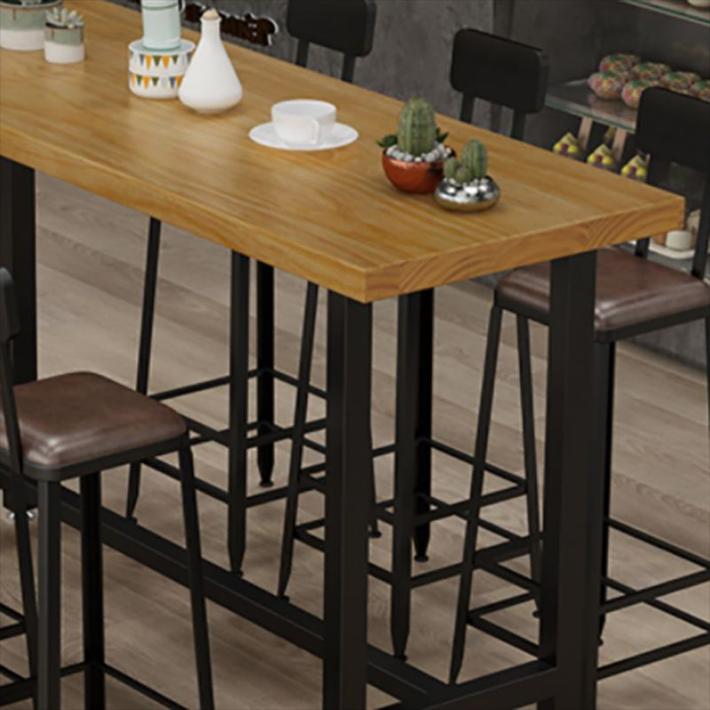 Industrial Rectangle Counter Table Wooden Counter Table for Restaurant