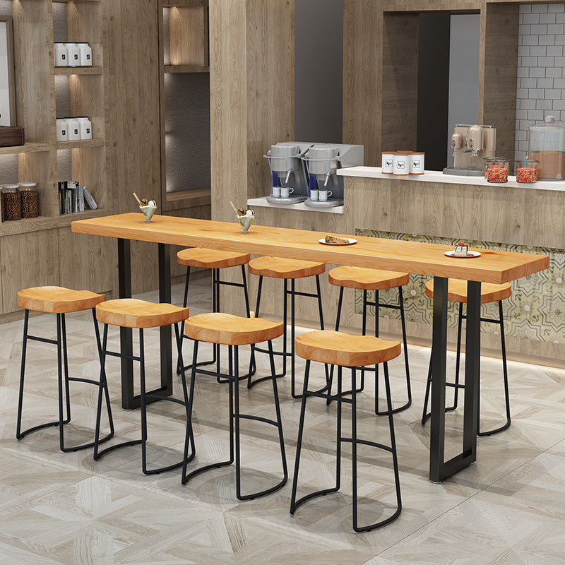 Industrial Rectangle Bar Counter Table Wood Bar Counter Table for Restaurant