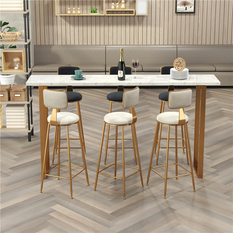 Glam Faux Marble Bar Counter Table Rectangle Bar Counter Table for Kitchen