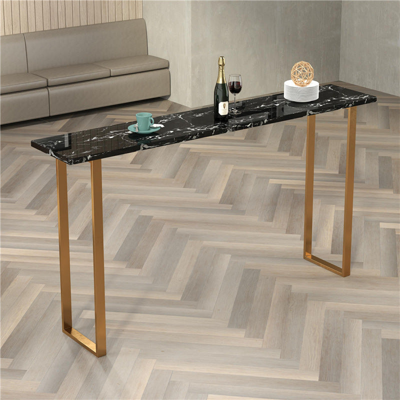 Glam Faux Marble Bar Counter Table Rectangle Bar Counter Table for Kitchen