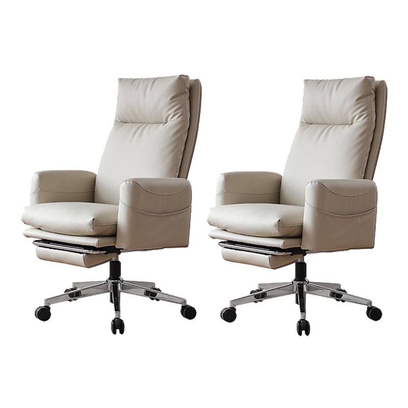 High Back Swivel Chair Modern Faux Leather Managers Chair with Arm