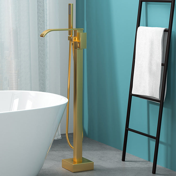 Modern Freestanding Bathtub Faucet Copper Floor Mount Freestanding Bathtub Faucet