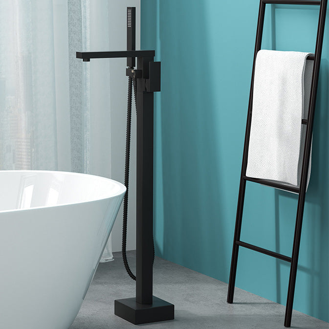 Modern Freestanding Bathtub Faucet Copper Floor Mount Freestanding Bathtub Faucet