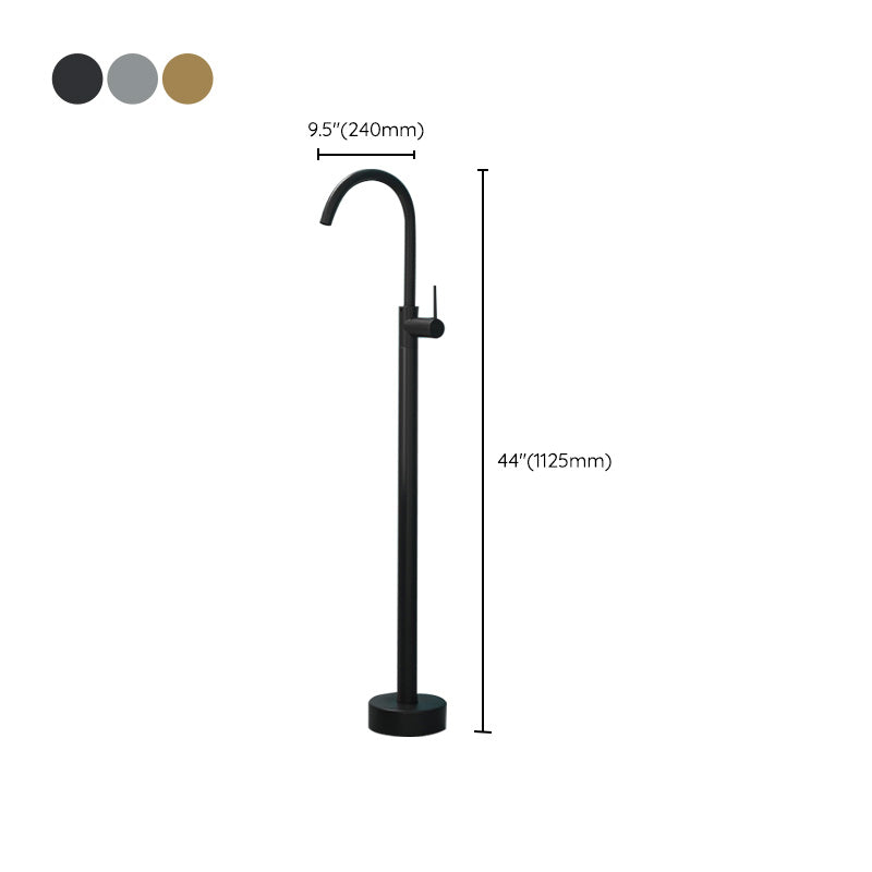 Modern Freestanding Bathtub Faucet Copper Floor Mount Freestanding Bathtub Faucet