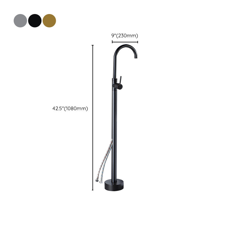 Modern Freestanding Bathtub Faucet Brass One Handle Freestanding Bathtub Faucet
