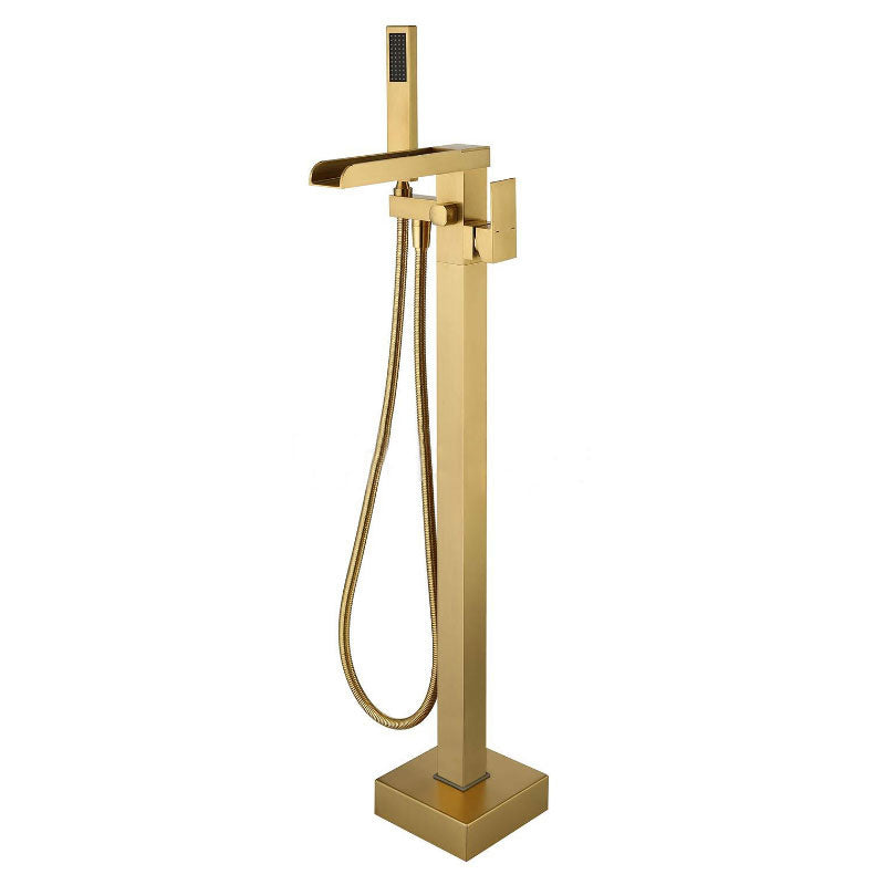 Modern Freestanding Tub Faucet Copper One Handle Floor Mounted Freestanding Bathtub Faucet