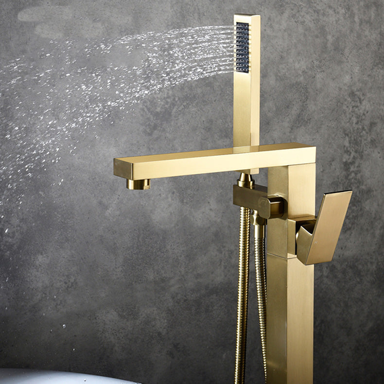 Modern Freestanding Tub Faucet Copper One Handle Floor Mounted Freestanding Bathtub Faucet