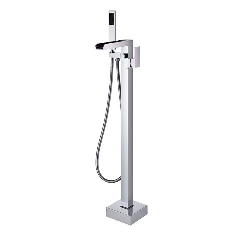 Modern Freestanding Tub Faucet Copper One Handle Floor Mounted Freestanding Bathtub Faucet