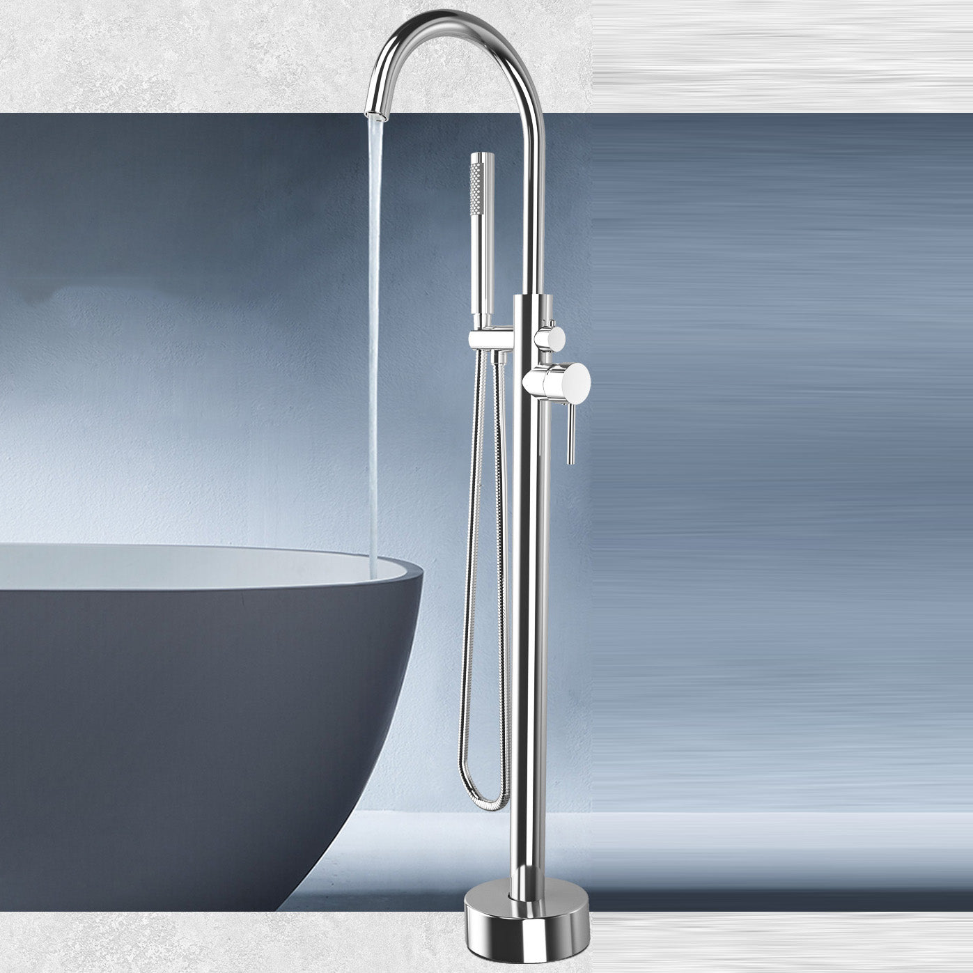 Modern Freestanding Bathtub Faucet One Handle Copper Freestanding Tub Filler Trim