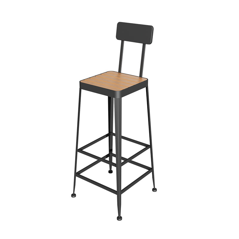 1/5 Pieces Faux Wood Bar Table Set with Metal Frame Industrial Rectangle Pub Table Set