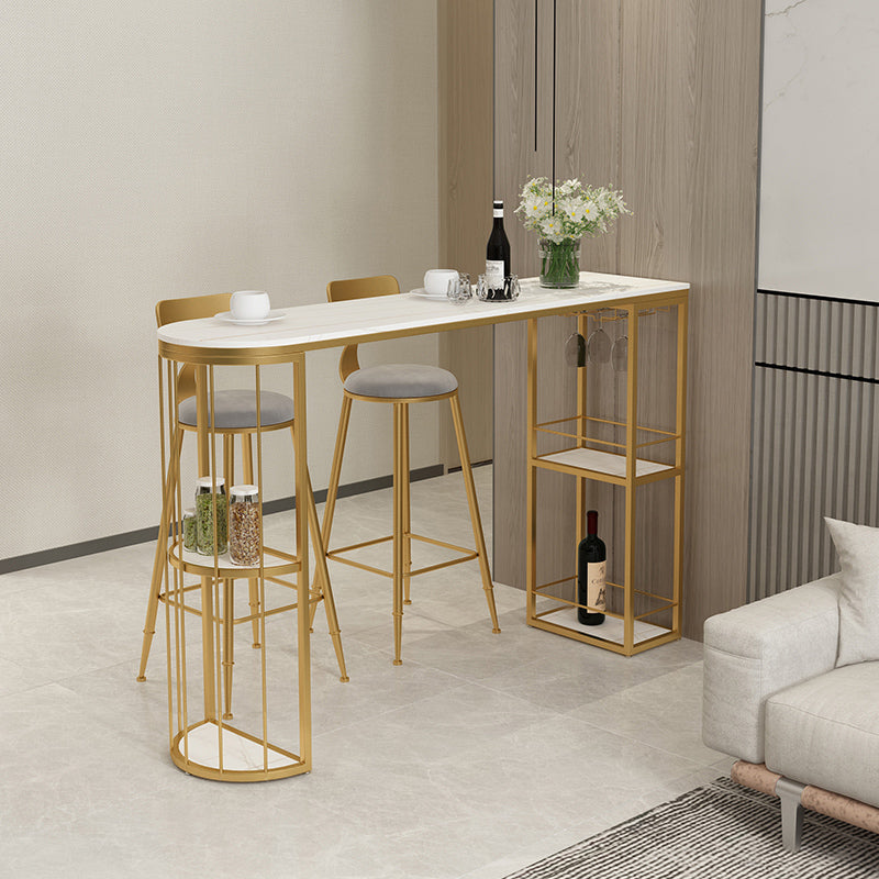 Glam Oval Bar Table and Stools 1/2/3 Pieces Bar Pub Table Set