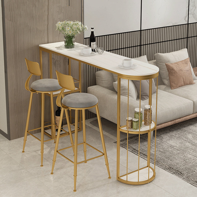 Glam Oval Bar Table and Stools 1/2/3 Pieces Bar Pub Table Set