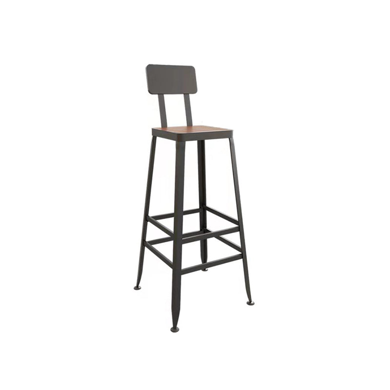 1/5 Pieces Brown Bar Table with Metal Stools Industrial Manufactured Wood Pub Set
