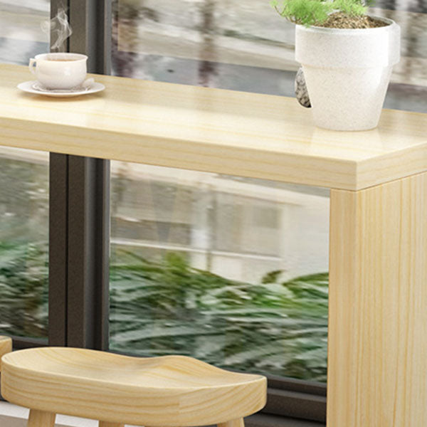 1/4/5/9 Pieces Modern Bar Table Set Rectangle Bar Table with Wooden Stools