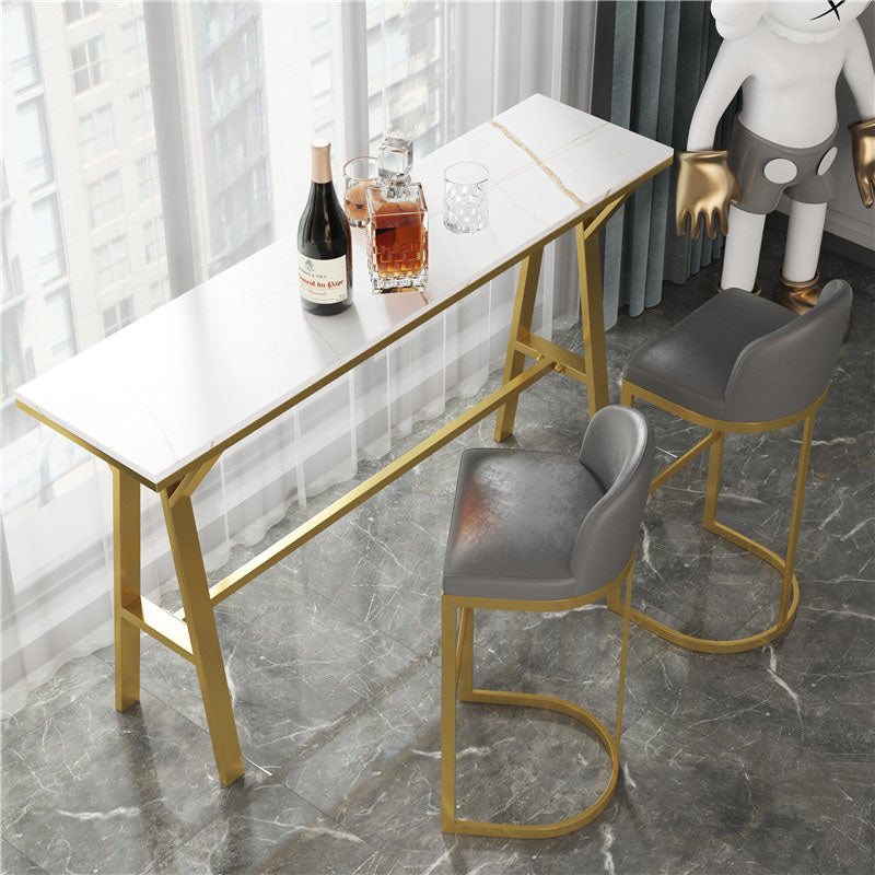 Rectangular Bar Table and Stools Glam 1/3/5 Pieces Pub Table Set
