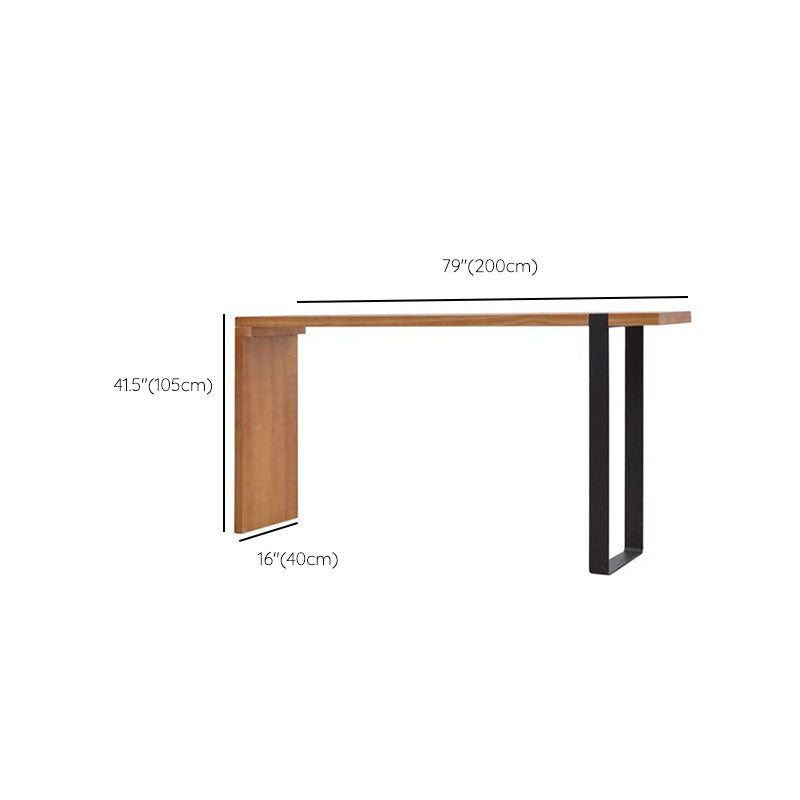 Modern Style Fixed Table Set 1/2 Pieces Solid Wood Rectangle Counter Set