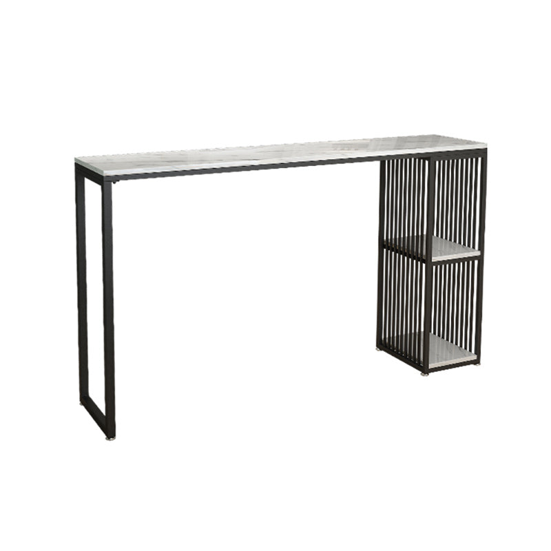 Modern Style Bar Table 1/3 Pieces Rectangle Faux Marble Counter Set