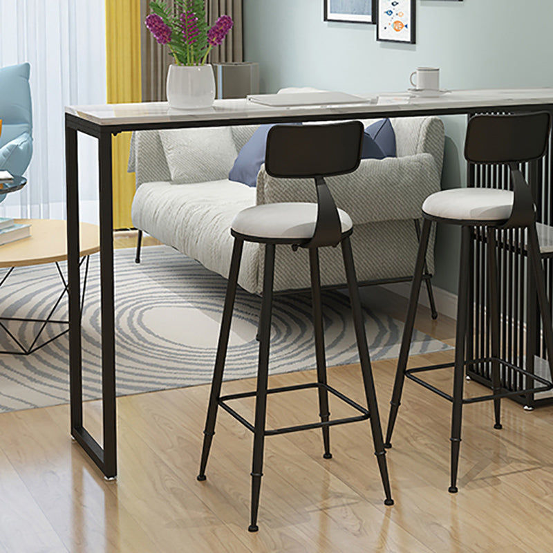 Modern Style Bar Table 1/3 Pieces Rectangle Faux Marble Counter Set