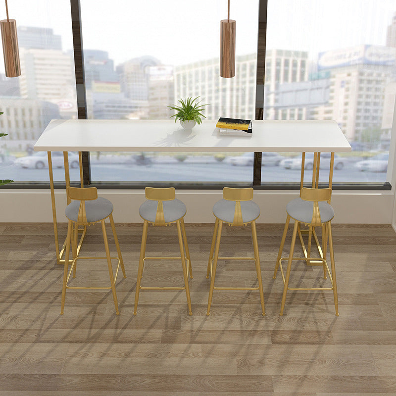 Glam Style Rectangle Counter Set 1/5 Pieces Solid Wood Bistro Set