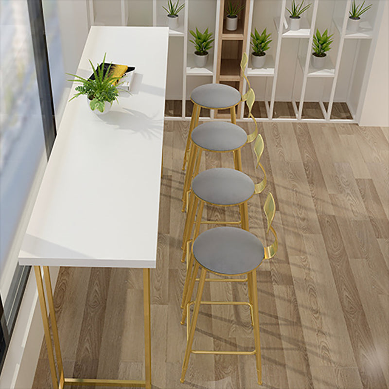 Glam Style Rectangle Counter Set 1/5 Pieces Solid Wood Bistro Set