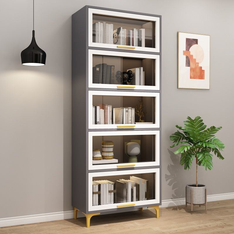 Modem Wooden Bookshelf Standard Shelf Bookshelf for Home Office 13.9" Wide