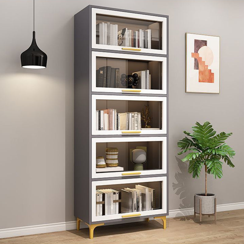 Modem Wooden Bookshelf Standard Shelf Bookshelf for Home Office 13.9" Wide