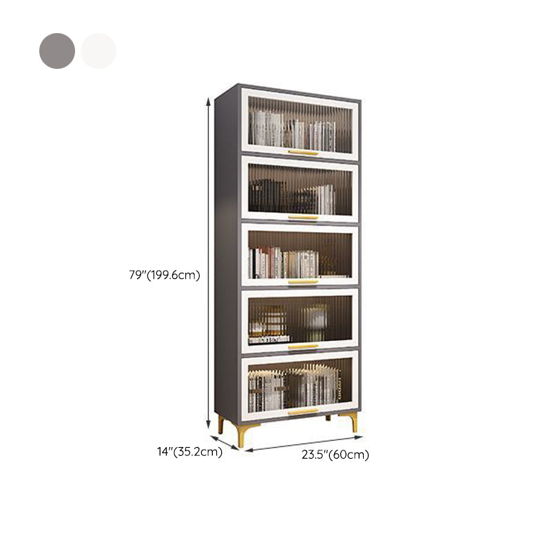 Modem Wooden Bookshelf Standard Shelf Bookshelf for Home Office 13.9" Wide