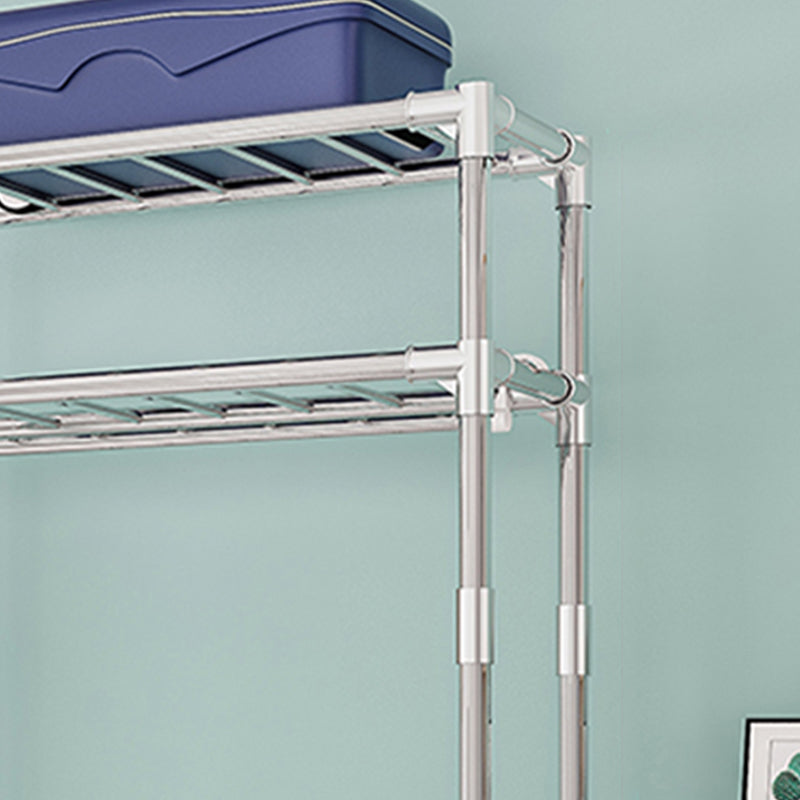 Contemporary Wardrobe Armoire with Shelves Steel Wardrobe Closet for Bedroom