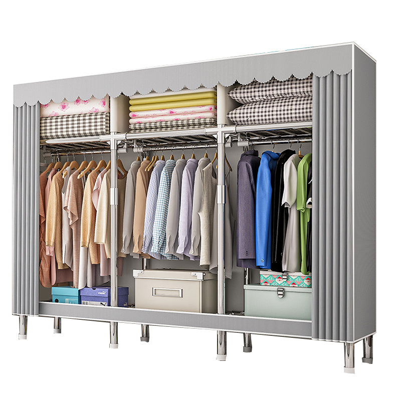 Steel Wardrobe Armoire with Legs Modern Wardrobe Cabinet for Home