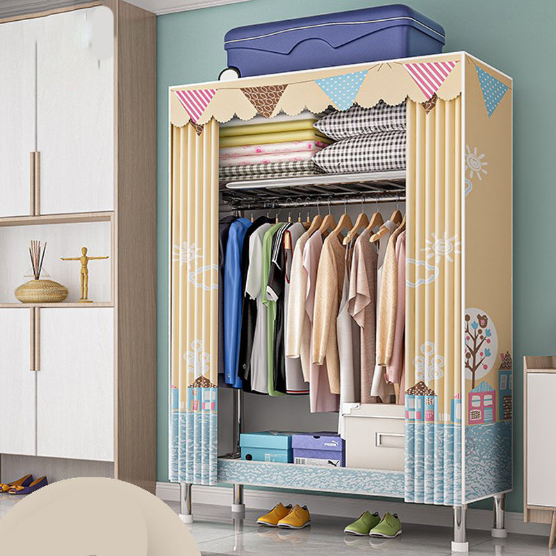 Steel Wardrobe Armoire with Legs Modern Wardrobe Cabinet for Home