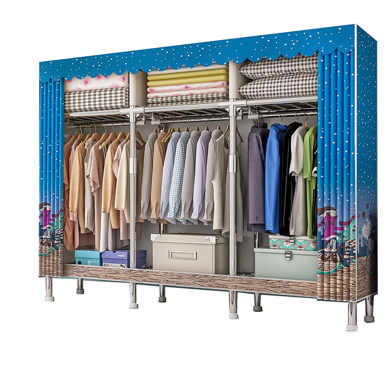 Steel Wardrobe Armoire with Legs Modern Wardrobe Cabinet for Home