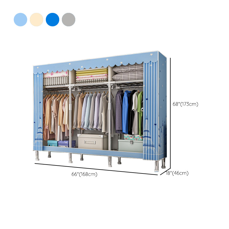 Steel Wardrobe Armoire with Legs Modern Wardrobe Cabinet for Home