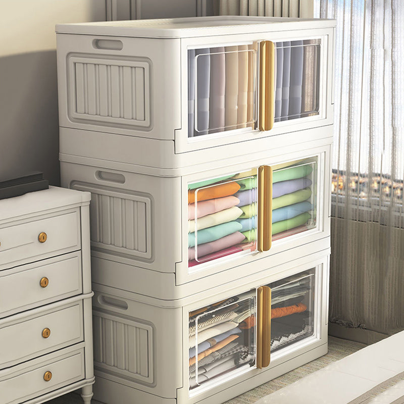 Contemporary Non-Hanging Armoire Plastic Freestanding Wardrobe Closet with Door