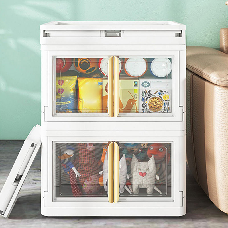 Contemporary Non-Hanging Armoire Plastic Freestanding Wardrobe Closet with Door