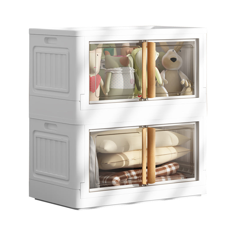 Contemporary Non-Hanging Armoire Plastic Freestanding Wardrobe Closet with Door